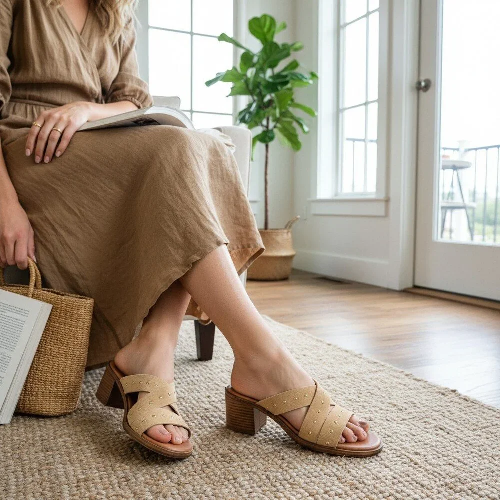 MILA PAOLI Studded Leather Sandals - Picture 1 of 10